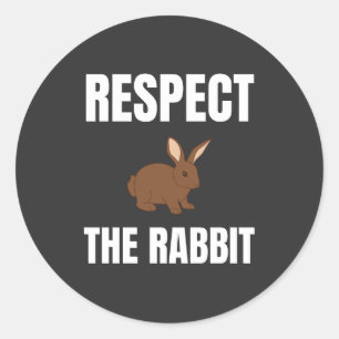 Respecteer het konijn ronde sticker