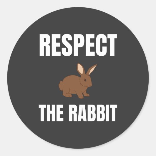 Respecteer het konijn ronde sticker (Voorkant)
