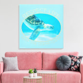 Respecteer het leven, houd de oceaan schoon canvas afdruk (Insitu (Woonkamer))