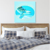 Respecteer het leven, houd de oceaan schoon canvas afdruk (Insitu (Slaapkamer))