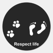 Respecteer het leven ronde sticker (Voorkant)