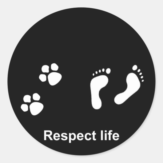 Respecteer het leven ronde sticker (Voorkant)