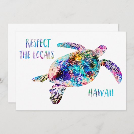 Respecteer het lokale Zee Turtle Tie Dye Beach Quo (Voorkant / Achterkant)