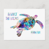 Respecteer het lokale Zee Turtle Tie Dye Beach Quo Briefkaart (Voorkant)