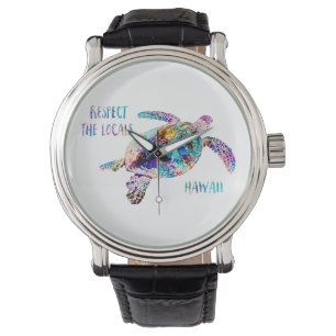 Respecteer het lokale Zee Turtle Tie Dye Beach Quo Horloge
