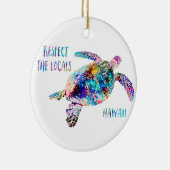 Respecteer het lokale Zee Turtle Tie Dye Beach Quo Keramisch Ornament (Rechts)
