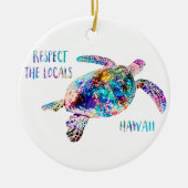 Respecteer het lokale Zee Turtle Tie Dye Beach Quo Keramisch Ornament (Voorkant)