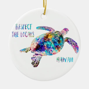 Respecteer het lokale Zee Turtle Tie Dye Beach Quo Keramisch Ornament