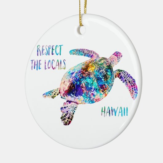 Respecteer het lokale Zee Turtle Tie Dye Beach Quo Keramisch Ornament (Links)