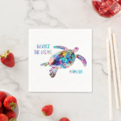 Respecteer het lokale Zee Turtle Tie Dye Beach Quo Servet (Insitu)