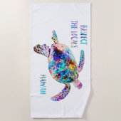 Respecteer het lokale Zee Turtle Tie Dye Beach Quo Strandlaken (Voorkant)