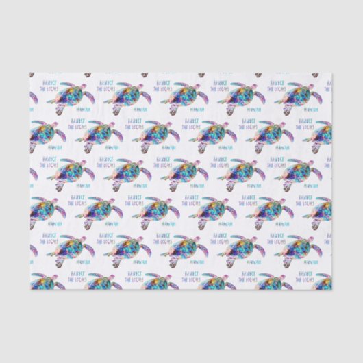 Respecteer het lokale Zee Turtle Tie Dye Beach Quo Tissuepapier (Voorkant)