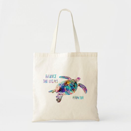 Respecteer het lokale Zee Turtle Tie Dye Beach Quo Tote Bag (Voorkant)