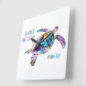 Respecteer het lokale Zee Turtle Tie Dye Beach Quo Vierkante Klok (Hoek)