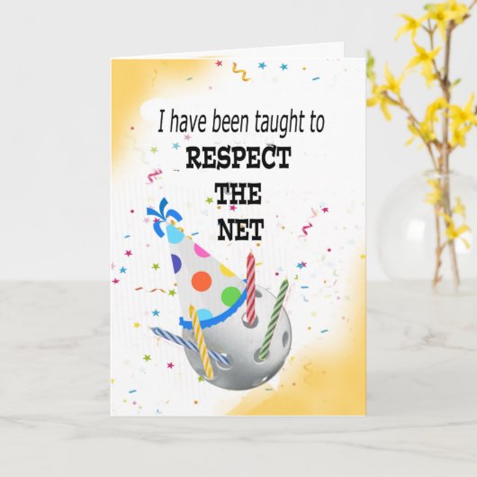 Respecteer het Net Pickleball Kaart (Gele Bloem)