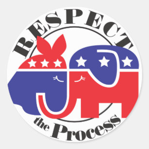 Respecteer het proces ronde sticker