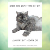 Respecteer Je Kat Dag door RoseWrites Raamsticker (Vel 3)