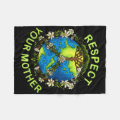 Respecteer je Moeder Aarde Dag Natuur Godin Flowe Fleece Deken (Voorkant (Horizontaal))