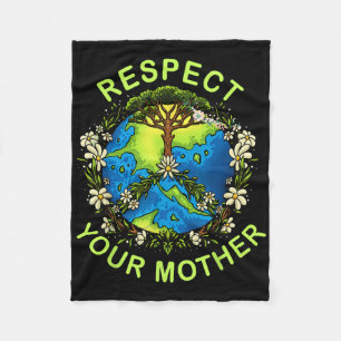 Respecteer je Moeder Aarde Dag Natuur Godin Flowe Fleece Deken