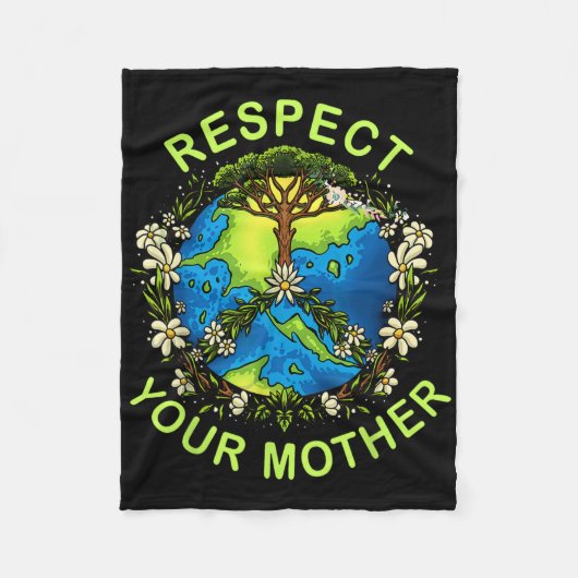 Respecteer je Moeder Aarde Dag Natuur Godin Flowe Fleece Deken (Voorkant)