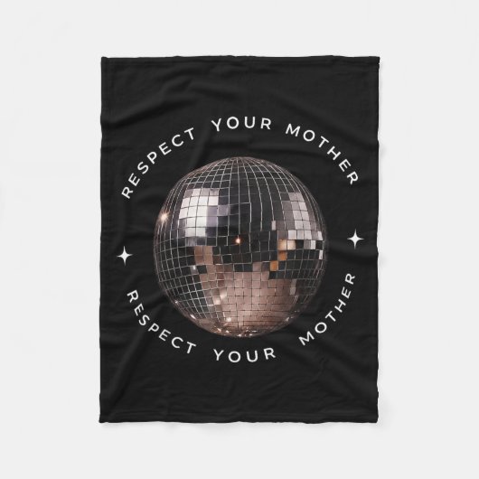 Respecteer Je Moeder Disco Bal Vintage Fleece Deken (Voorkant)