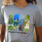 Respecteer je moeder Earth Day T-shirt, penseelstr Tri-Blend Shirt