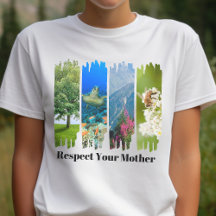 Respecteer je moeder Earth Day T-shirt, penseelstr