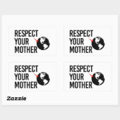 Respecteer je moeder rechthoekige sticker (Vel)