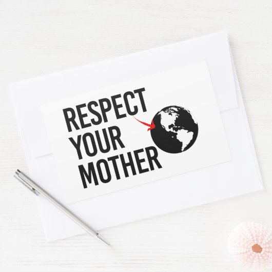 Respecteer je moeder rechthoekige sticker (Envelop)