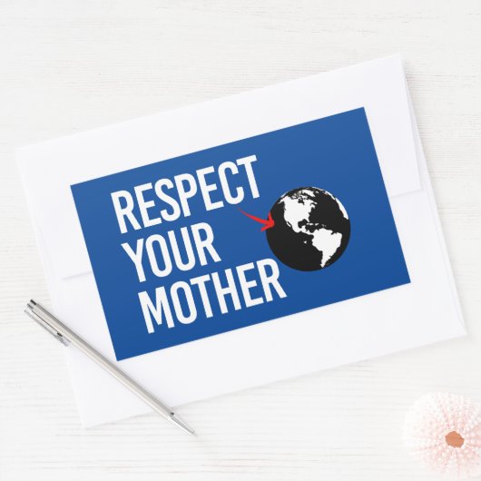 Respecteer je moeder rechthoekige sticker (Envelop)