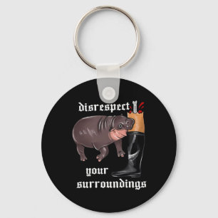 Respecteer je omgeving Moo Deng Funny Design Sleutelhanger