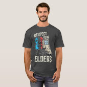 Respecteer je Ouderen Funny 80s Gaming Controller T-shirt (Voorkant volledig)