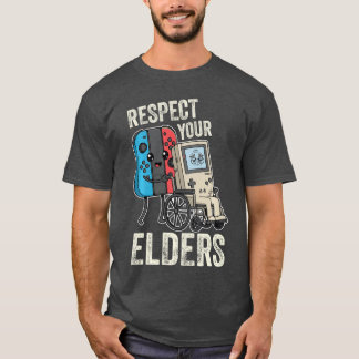 Respecteer je Ouderen Funny 80s Gaming Controller  T-shirt