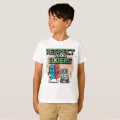 Respecteer Je Ouderen Gaming Control Retro Grappig T-shirt (Voorkant volledig)