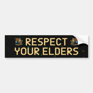 Respecteer Je Ouderen Gaming Controle Retro Grappi Bumpersticker