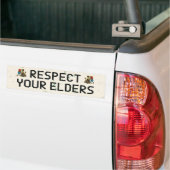 Respecteer Je Ouderen Gaming Controle Retro Grappi Bumpersticker (Op Truck)