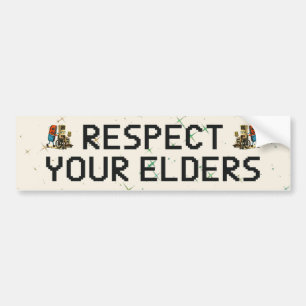 Respecteer Je Ouderen Gaming Controle Retro Grappi Bumpersticker