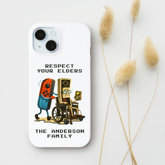 Respecteer je Ouderen Gaming Controle Retro Grappi Case-Mate iPhone Case