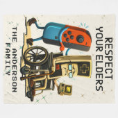 Respecteer Je Ouderen Gaming Controle Retro Grappi Fleece Deken (Voorkant (Horizontaal))