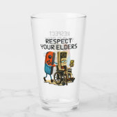 Respecteer Je Ouderen Gaming Controle Retro Grappi Glas (Achterkant)