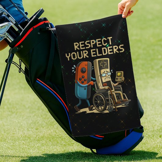 Respecteer Je Ouderen Gaming Controle Retro Grappi Golfhanddoek