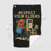 Respecteer Je Ouderen Gaming Controle Retro Grappi Golfhanddoek (Insitu)