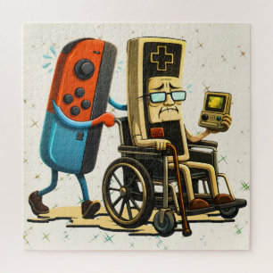 Respecteer Je Ouderen Gaming Controle Retro Grappi Legpuzzel