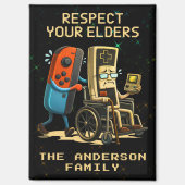 Respecteer Je Ouderen Gaming Controle Retro Grappi Magneet (Voorkant)