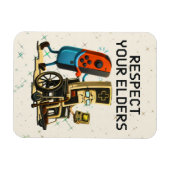 Respecteer Je Ouderen Gaming Controle Retro Grappi Magneet (Horizontaal)