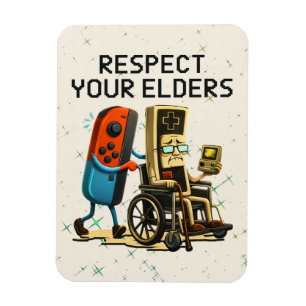 Respecteer Je Ouderen Gaming Controle Retro Grappi Magneet