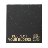 Respecteer je Ouderen Gaming Controle Retro Grappi Notitieblok (Voorkant)