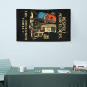 Respecteer Je Ouderen Gaming Controle Retro Grappi Spandoek (Beurs)