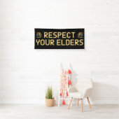 Respecteer Je Ouderen Gaming Controle Retro Grappi Spandoek (Insitu)