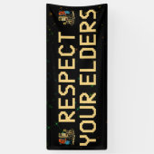 Respecteer Je Ouderen Gaming Controle Retro Grappi Spandoek (Verticaal)